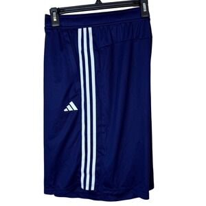 Adidas Mens B&T 3XLT Training Essentials Pique 3-Stripes Shorts Dark Blue 9"